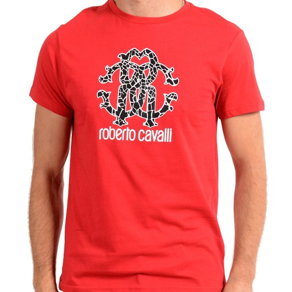 Roberto Cavalli "Beachwear" Men's Red T-Shirt - Picture 1 of 8